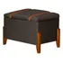 Recamier Baú Puff Retro Moderno Pés Em Madeira Maciça Sapateira Decorativo Para Quarto E Sala Luxo Hall Marrom