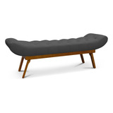 Recamier Divã Julia 1,90x40 Suede Grafite C/ Strass