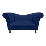 Recamier Divã Rio 1 50m Suede Azul Marinho Dominic Decor