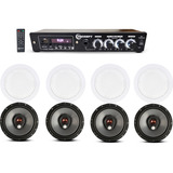 Receiver Taramps 4 Caixas De Som C Arandelas Som Ambiente