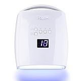 Rechargeable UV LED Nail Lamp 48W UV Light For Gel Nails Professional Nail Dryer For Gel Polish With Metal Base Nail Art Manicure Tools For Home And Salon White 