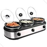 Rechaud Elétrico Triplo Buffet Slow Cooker 3 Panelas 220v