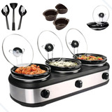 Rechaud Elétrico Triplo Buffet Slow Cooker 3 Panelas 220v