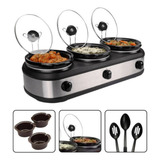 Rechaud Elétrico Triplo Buffet Slow Cooker 3 Panelas Members