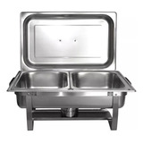 Rechaud Inox 2 Cubas 13 Litros Banho maria Uso Profissional