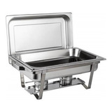 Rechaud Inox 9 Litros Banho Maria Profissional Kit 4 Unidade