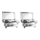 Rechaud Kit Com 2 Unidade Retangular Banho Maria