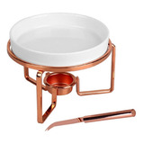 Rechaud Porcelana Para Queijo Brie Rose Gold 4pçs Ha skraft