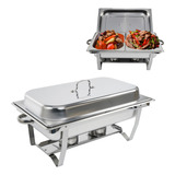 Rechaud Quadrado Para Buffet 9l Com 1 2cubas Aço Inoxidável