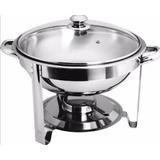 Rechaud Redondo 3 5 Litros Inox Com Tampa De Vidro Promoção