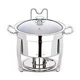 Rechaud Redondo Inox 5 Litros Banho Maria Álcool Gel GP Inox