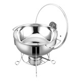 Rechaud Redondo Inox 7l Banho Maria Suporte Tampa Festa