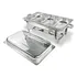 Rechaud Retangular 12l Aço Inox Banho Maria Fogareiro 3 Cuba