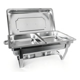 Rechaud Retangular 2 Cubas 1 2 3 L Aço Inox Gourmet Mix