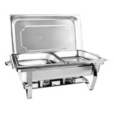 Rechaud Retangular 2 Cubas 1 2 3 L Aço Inox Gourmet Mix