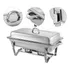 Rechaud Retangular Aço Inox 9 Litros Com 1 Cuba Banho Maria Buffet Fogareiro Álcool Gel Brinovar