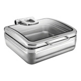 Rechaud Retangular Tramontina Banho Maria Aço Inox Tampa Basculante 5 5l