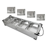 Rechaud Termico Eletrico 4 Cubas Inox Self Service Buffet
