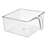 Recipiente Organizador De Geladeira Com Alça Multiuso 17x22cm