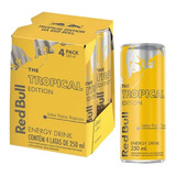 Red Bull Energy Drink Sabor Frutas Tropicas 4 Latas