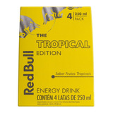 Red Bull Energy Drink Tropical Edition Pack Com 4 Unid 250ml