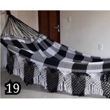 Rede De Descanso Dormir Casal Luxo Bucho De Boi Resistente Cor Preto E Branco - Modelo 19