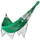 Rede De Dormir Casal Balanço De Algodão Reforçada 3 80m X 1 50m Cor Verde Bandeira