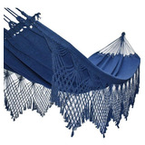 Rede De Dormir Descanso Casal Luxuosa Gigante Resistente Cor Azul