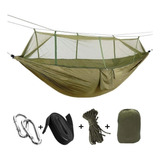 Rede Portátil Acampamento Camping Trilha Com Mosquiteiro Para Dormir Descanso Viagem Trilha Pesca