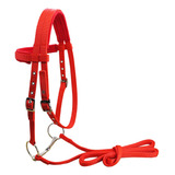 Rédea De Cavalo Com Cabresto De Controle Vermelho M