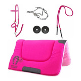 Rédea Freio Inox Protetor Manta Cabresto Kit Rosa Mangalarga Com Frete Grátis Até Quinta