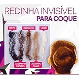 Redinha De Nylon Invisível Para Coque De Cabelo Com 4 Un Cor Preto