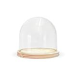 Redoma Cúpula Vidro Grande Decoração C Base Madeira 18 3cm