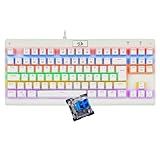 Redragon- K568W-R -PT-BLUE-- Teclado Mecânico Gamer Dark Avenger- Rainbow Switch- Branco Lunar White