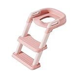 Redutor De Assento Para Vaso Samitário Com Escada Ergonômico E Ajustável Antiderrapante Confortável Rosa Ideal Para Crianças Em Processo De Desfralde