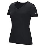 Reebok Camiseta Feminina Preta Com Gola V Tripla B84706