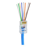 Refil 100 Unid Plug Conector Rj45 Cat5e Ez Crimp De Passagem