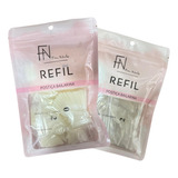Refil 600 Unhas Postiças Bailarina Fan Nails Alongamento Cor Transparente