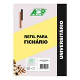 Refil Bloco Fichário Universitário Acp 96 Folhas