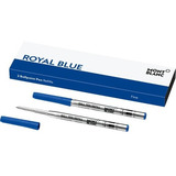 Refil Caneta Mont Blanc Esferográfica Ballpoint Azul F Cx 2 Cor Do Exterior Royal Blue