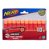 Refil Com 10 Dardos Para Lançador Nerf Mega Da Hasbro A4368 Cor Vermelho Liso