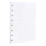 Refil De Folhas Caderno De Discos Inteligente A5 Pautado 80 Folhas Compatível Fichário Planner Pauta Branca
