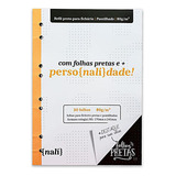 Refil Folha De Fichário B5 Preta 80g m2 30 Folhas Pontilhado