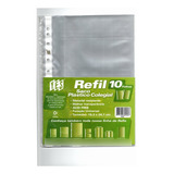 Refil Plástico B5 10 Folhas Fichário Colegial Pequeno Yes
