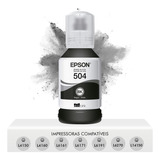 Refil Preto De Tinta T504 Epson L4150 L4160 L6161 L6171 L6191