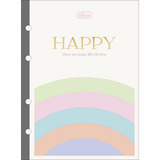 Refil Tiliflex Caderno Argolado Colegial Happy 80 Folhas