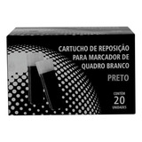 Refil Tinta Preta Pincel Marcador Atômico Caixa 20 Unidades Tinta Preto Exterior Preto