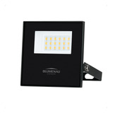 Refletor Blumenau De Led Slim 20w Preto Prova Da Água Bivolt