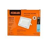 Refletor De LED Foxlux 100 W 6500 K Luz Branca Bivolt Proteção IP65 Driver Embutido Refletor Direcionável Luz Brilhante Uso Externo