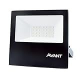 Refletor Holofote Slim LED 30W Preto Luz Branca 6500K IP65 Prova D água Bivolt Avant Medidas A 143 B 123 C 30D 30 Mm